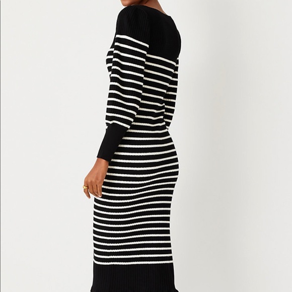 NWOT ANN TAYLER-Petite Striped midi Sweater dress. - Picture 3 of 4